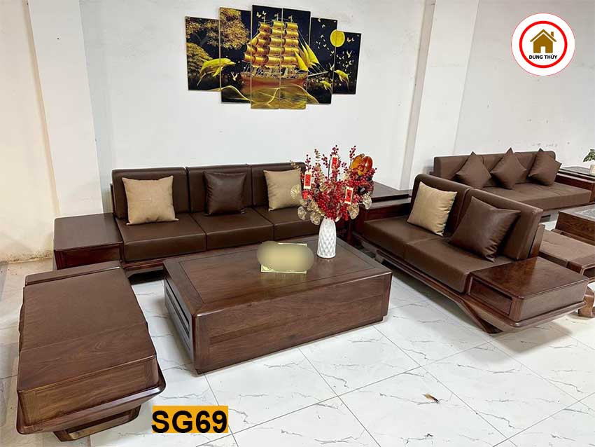 sofa 2 văng thuyen hương xám SG69