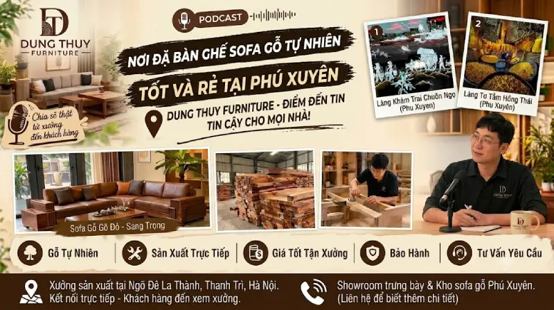 Đặt mua bàn ghế sofa gỗ tự nhiên ở đâu tốt và rẻ ở Phú Xuyên 2027