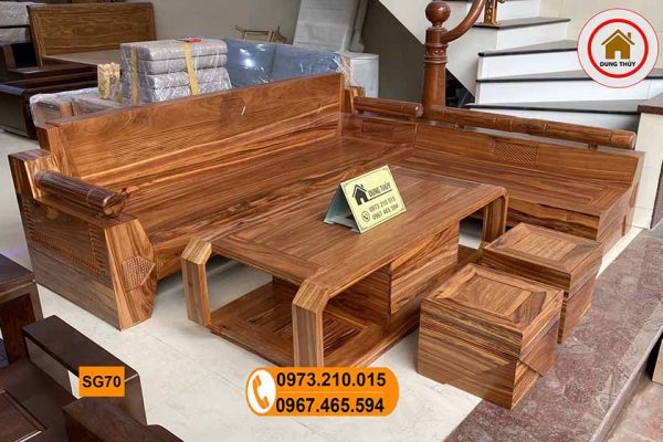 sofa góc kim cương gỗ hương xám đẹp SG70