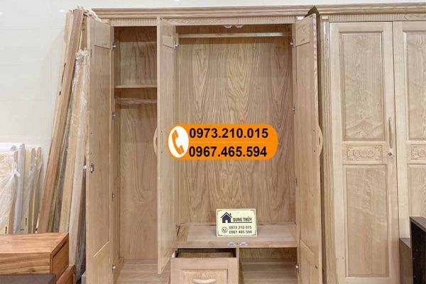 Tủ đựng quần áo 3 cánh 2 buồng gỗ sồi Nga TG10