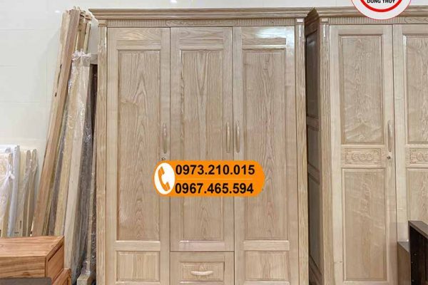 Tủ đựng quần áo 3 cánh 2 buồng gỗ sồi Nga TG10