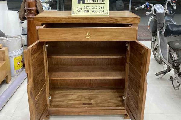 Tủ đựng giầy dép 2 cánh 3 tầng gỗ hương xám TG03