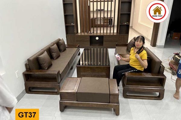 Bộ ghế đối chân quỳ gỗ sồi Nga GT37 chất