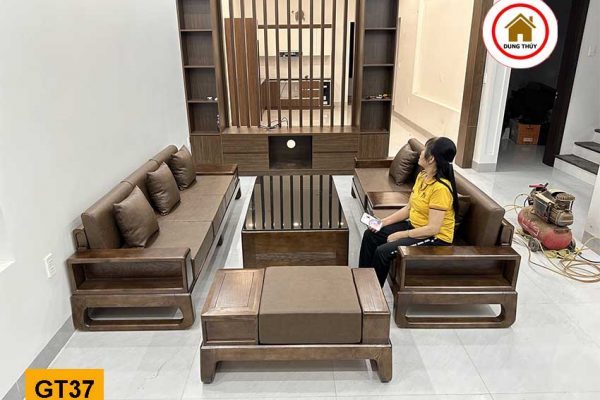 Bộ ghế đối chân quỳ gỗ sồi Nga GT37 chất