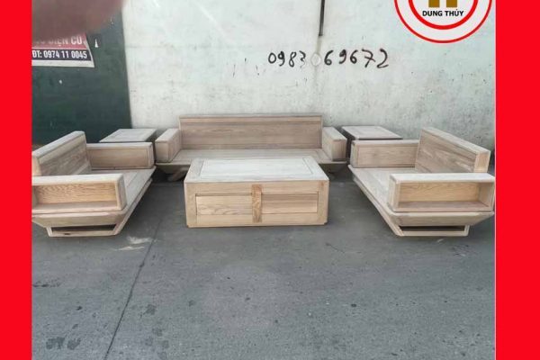 Bộ ghế sofa 2 văng hình đùi gà gỗ hương xám SG73x