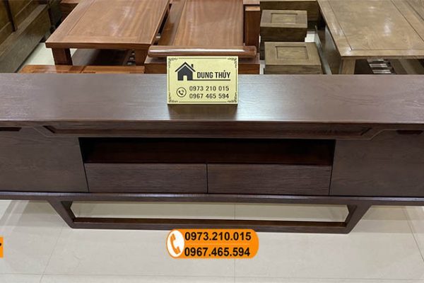 Kệ tivi 4 ô tủ chân quỳ gỗ sồi Nga KT17