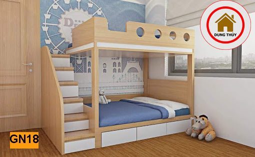 mẫu giường ngủ gỗ đẹp cho bé trai