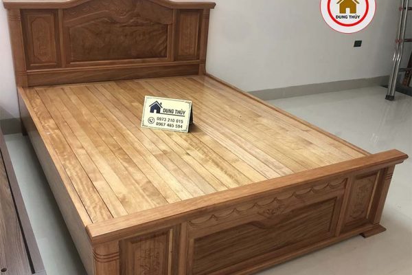 Giường ngủ mặt nan kiểu truyền thống gỗ đinh hương GN17
