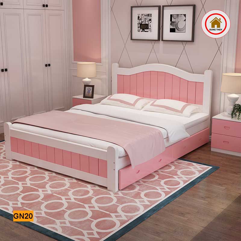 giường gỗ đẹp cho bé gái