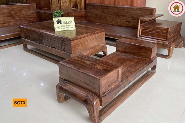 Bộ ghế sofa hình đùi gà gỗ hương xám SG73