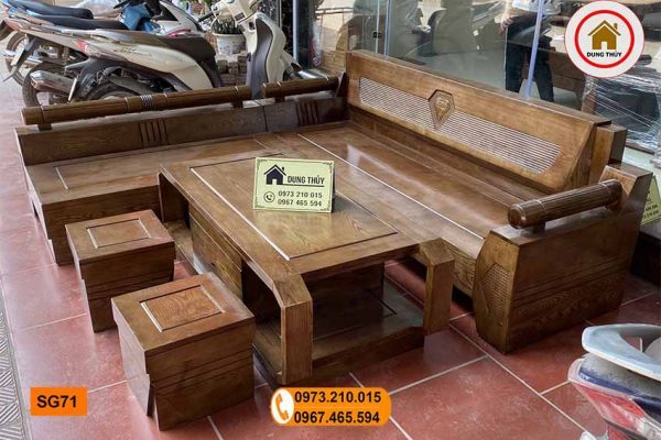 Bộ ghế sofa góc kim cương gỗ sồi Nga SG71