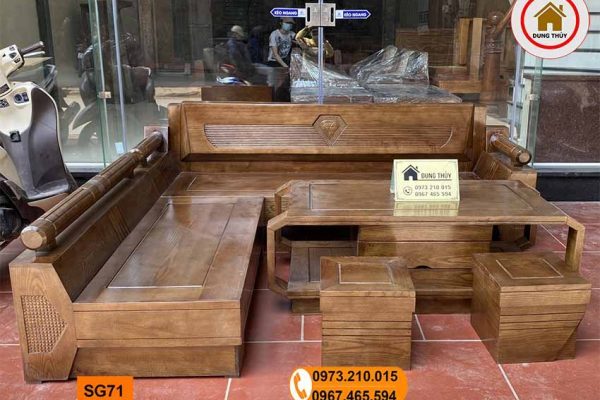 Bộ ghế sofa góc kim cương gỗ sồi Nga SG71
