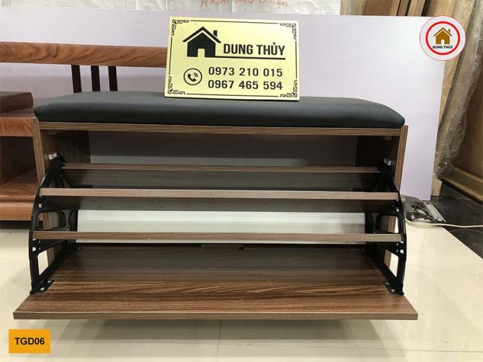 Tủ đựng giầy dép cánh lật 1 tầng mini gỗ sồi Nga TGD06