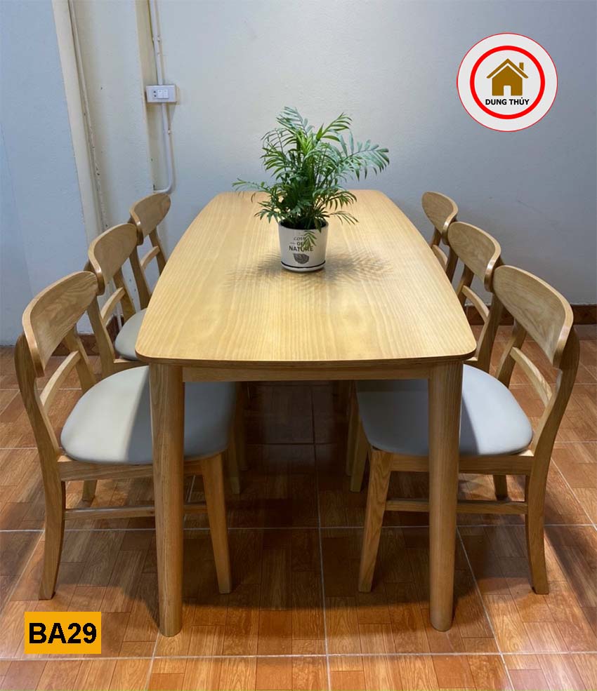 bàn ăn 6 ghế tai voi đẹp BA29