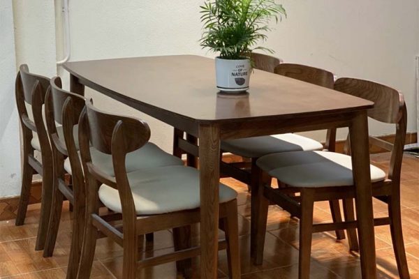 bàn ăn 6 ghế tai voi đẹp BA29