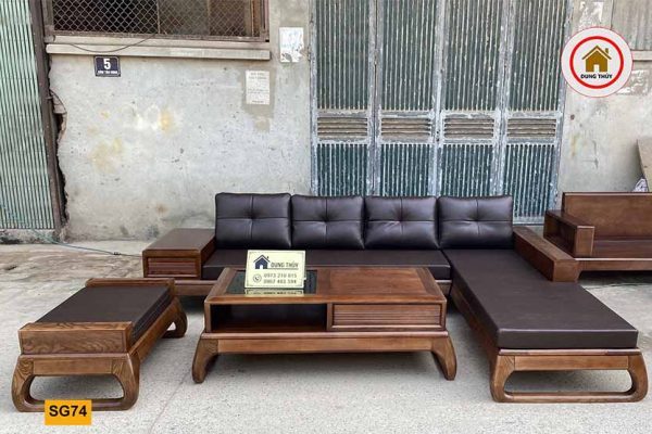 sofa chân choãi gỗ sồi SG74