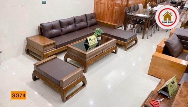 Bộ ghế sofa chân vòng choãi gỗ sồi Nga SG74