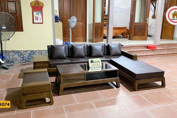 ghế sofa chân choãi gỗ sồi SG74