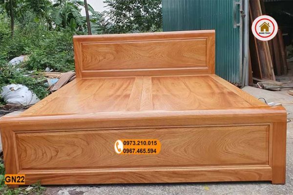 Giường ngủ 2 ngăn kéo gỗ gõ đỏ GN22