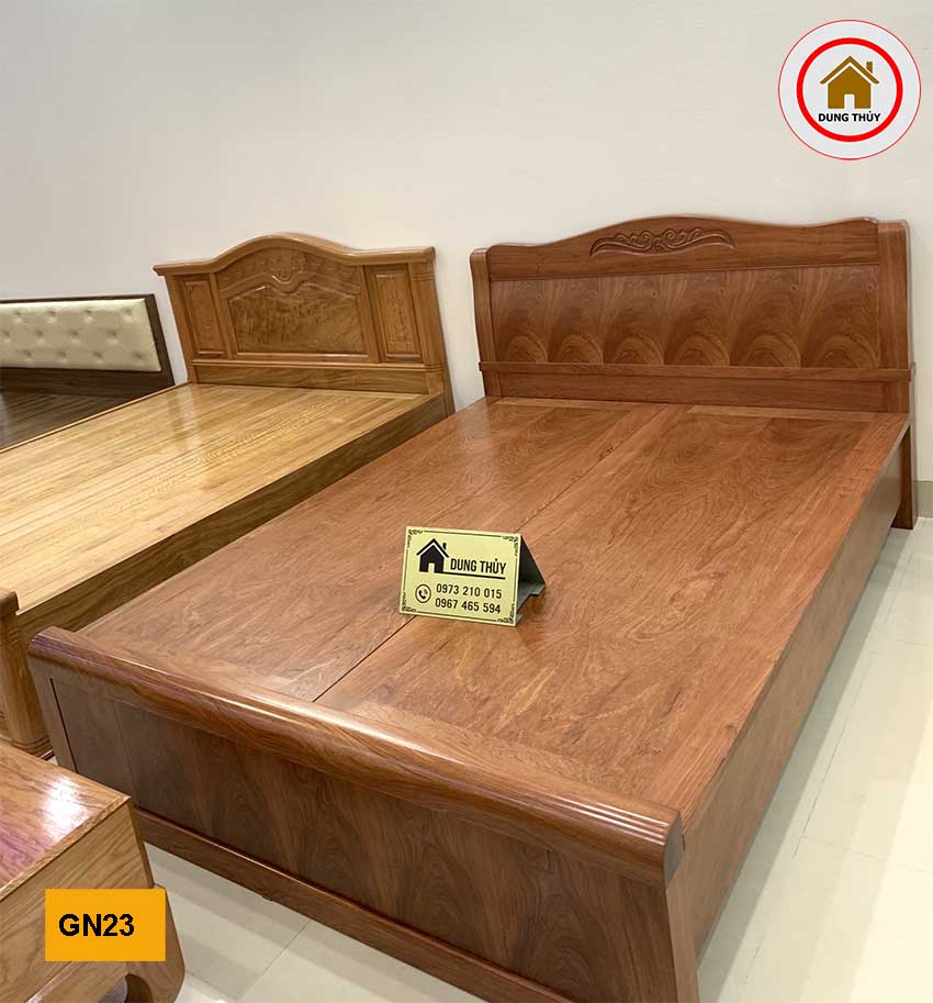 Giường ngủ kiểu truyền thống gỗ hương đá GN23