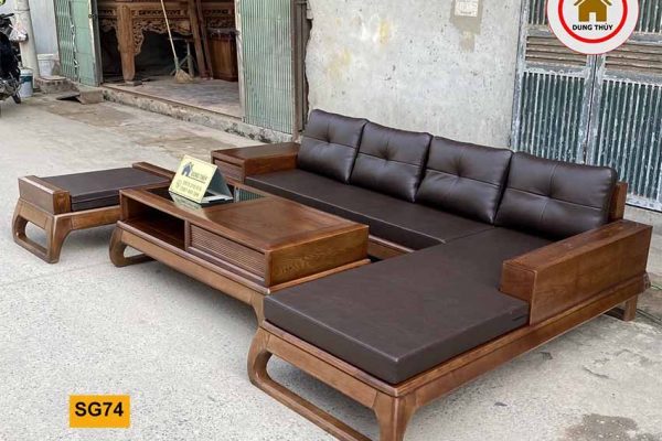sofa chân choãi gỗ sồi SG74