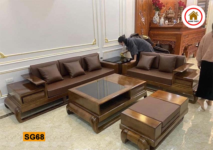 sofa 2 văng đùi gà SG68 đẹp nét