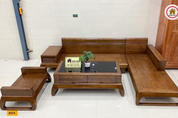 Bộ ghế sofa chân vòng choãi gỗ sồi Nga SG74