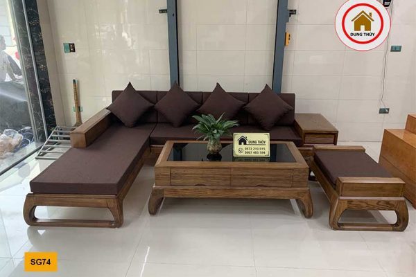 sofa chân vòng gỗ sồi Nga SG74