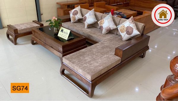 Bộ ghế sofa chân vòng choãi gỗ sồi Nga SG74