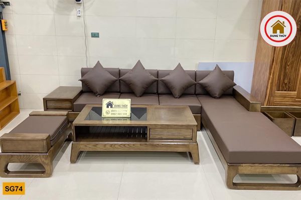 sofa góc chữ L chân choãi SG74 nét