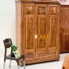 Tủ đựng quần áo 3 cánh 2 buồng gỗ hương xám TG20
