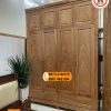 Tủ đựng quần áo 4 cánh kịch trần gỗ gõ đỏ TG16