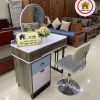 Bàn phấn trang điểm 4 ngăn kéo dạng trượt gương tròn gỗ công nghiệp TD11