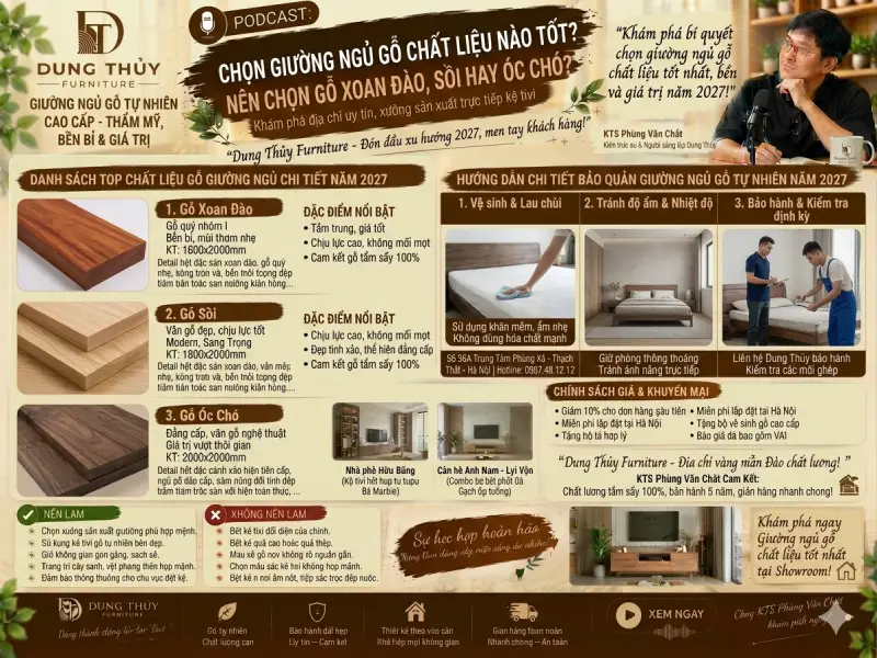 Nên chọn mua giường ngủ gỗ chất liệu nào tốt