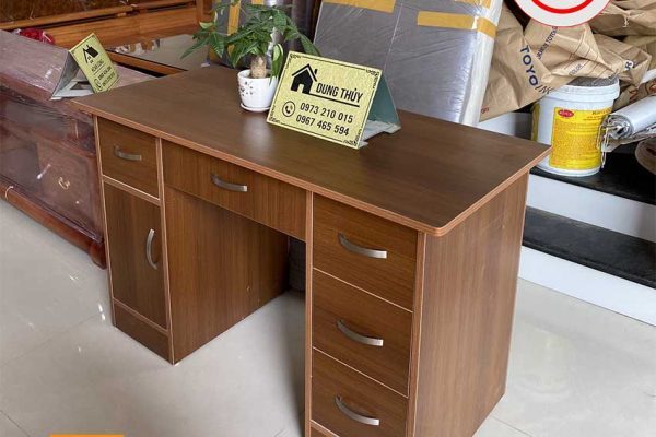 Bàn trang điểm kết hợp bàn làm việc 6 ngăn kéo gỗ công nghiệp TD13