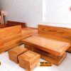 Bộ ghế sofa góc để lọ hoa gỗ gõ đỏ SG76