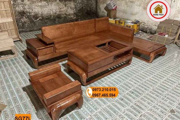 Bộ ghế sofa góc chữ L đùi gà SG77L