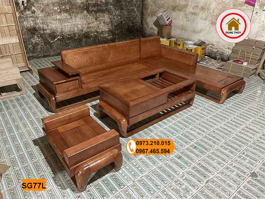 Bộ ghế sofa góc chữ L đùi gà SG77L