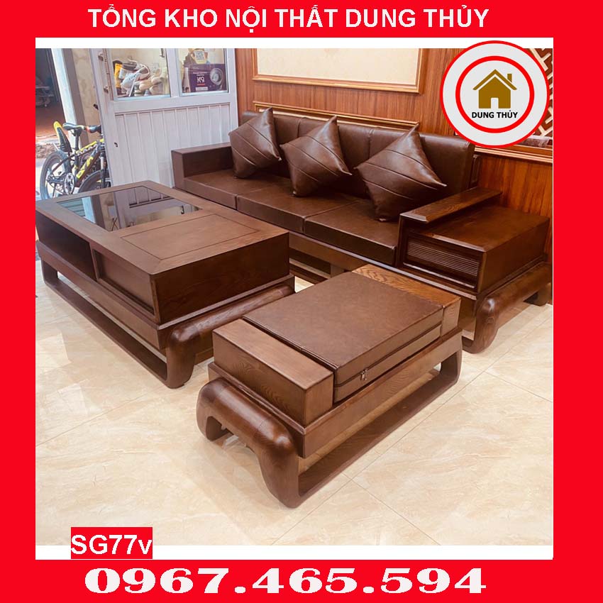Bộ ghế sofa văng đùi gà gỗ sồi Nga SG77v