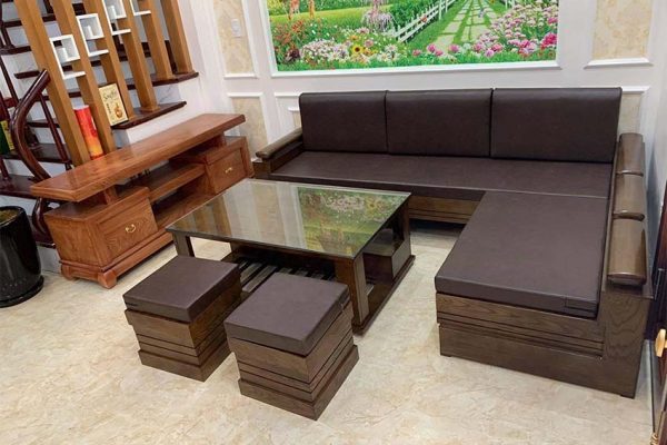combo sofa gỗ sồi Nga đẹp