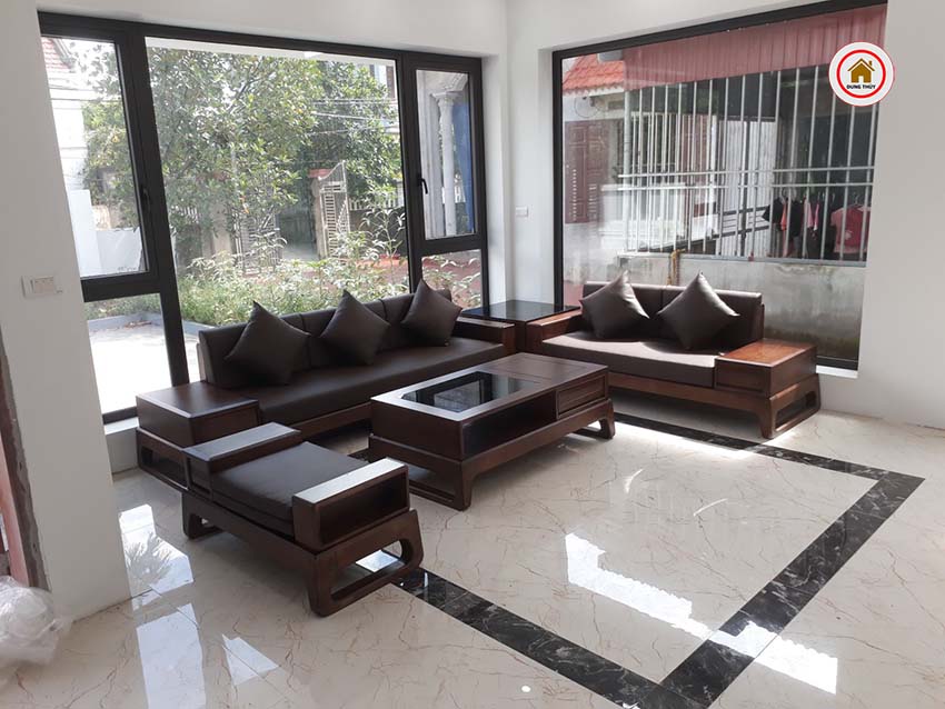 nghiệm thu bộ ghế sofa 2 văng chân quỳ SG39