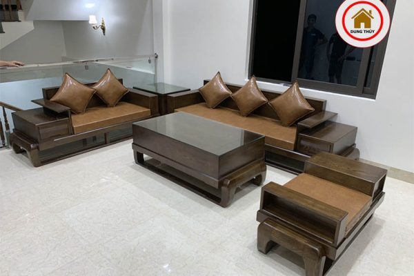 sofa gỗ sồi Nga góc chữ U