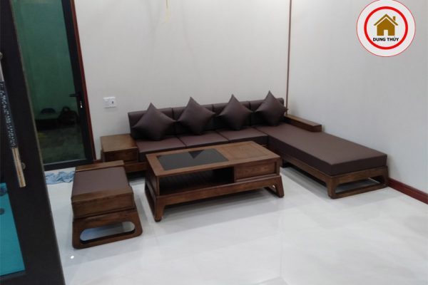 mẫu ghế sofa gỗ góc chữ L hiện đại