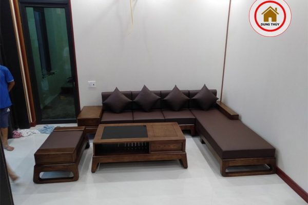 mẫu ghế sofa gỗ góc chữ L hiện đại