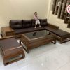 Bộ sofa chân choãi góc chữ L gỗ sồi SG74