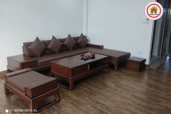 mẫu sofa gỗ góc chữ L đẹp
