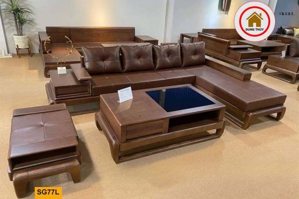 sofa góc chữ L gỗ sồi Nga SG77L