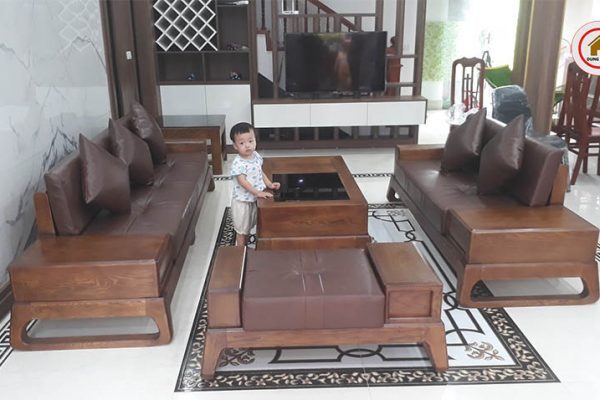 bộ sofa 2 văng gỗ sồi SG39