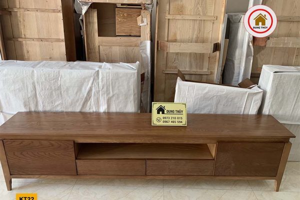Kệ tivi 4 ô chân nhỏ gỗ sồi Nga KT22