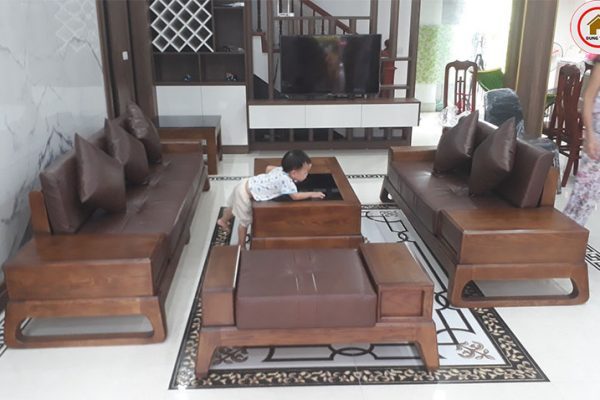 bộ sofa 2 văng gỗ sồi SG39